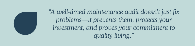 a well-timed maintenance audit